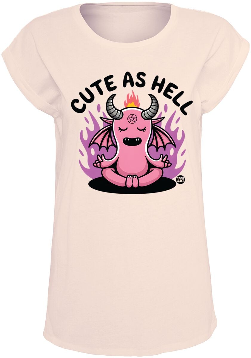 T-Shirt Manches courtes Fun de Todd Goldman - Cute As Hell - S à XXL - pour Femme - vieux rose - Todd Goldman