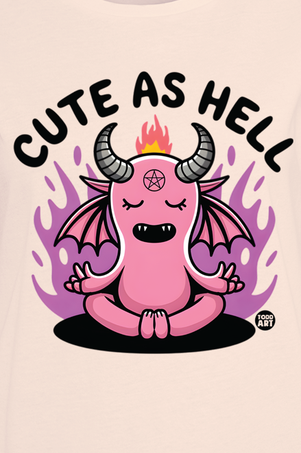 T-Shirt Manches courtes Fun de Todd Goldman - Cute As Hell - S à XXL - pour Femme - vieux rose - Todd Goldman - View 2