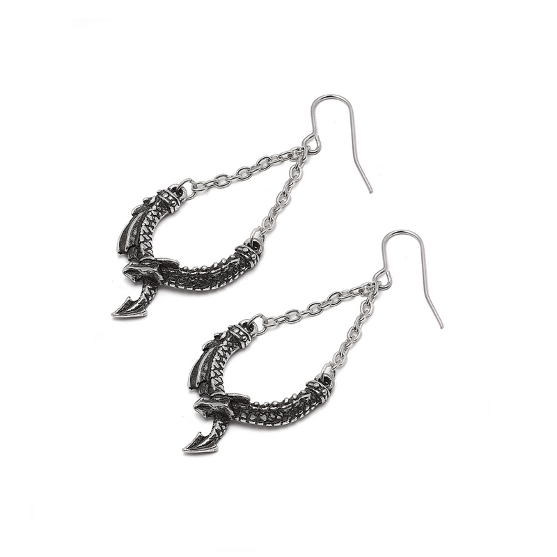 Boucles d'oreilles Gothic de Alchemy Gothic - Dragon`s Lure Danglers - pour Femme - couleur argent - Alchemy Gothic - View 2
