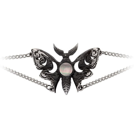 Bracelet Gothic de Alchemy Gothic - Lunar Moth - pour Femme - noir/argent - Alchemy Gothic