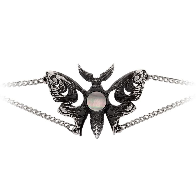 Bracelet Gothic de Alchemy Gothic - Lunar Moth - pour Femme - noir/argent - Alchemy Gothic