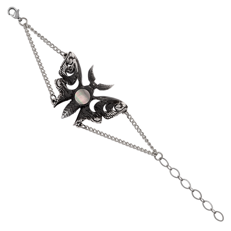 Bracelet Gothic de Alchemy Gothic - Lunar Moth - pour Femme - noir/argent - Alchemy Gothic - View 2