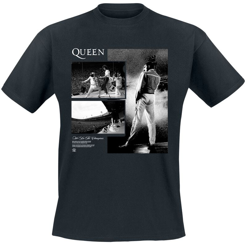T-Shirt Manches courtes  de Queen - Queen We Are The Champion Concert Photos - S à 5XL - pour Homme - noir - Queen
