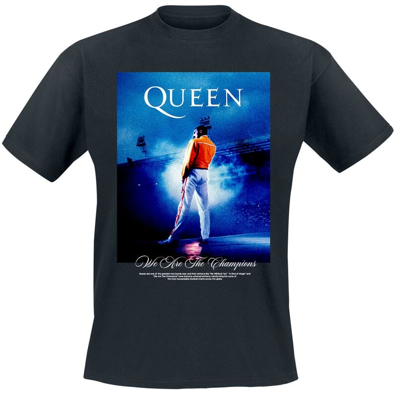 T-Shirt Manches courtes  de Queen - Queen We Are The Champion Freddie In Colour - S à 5XL - pour Homme - noir - Queen