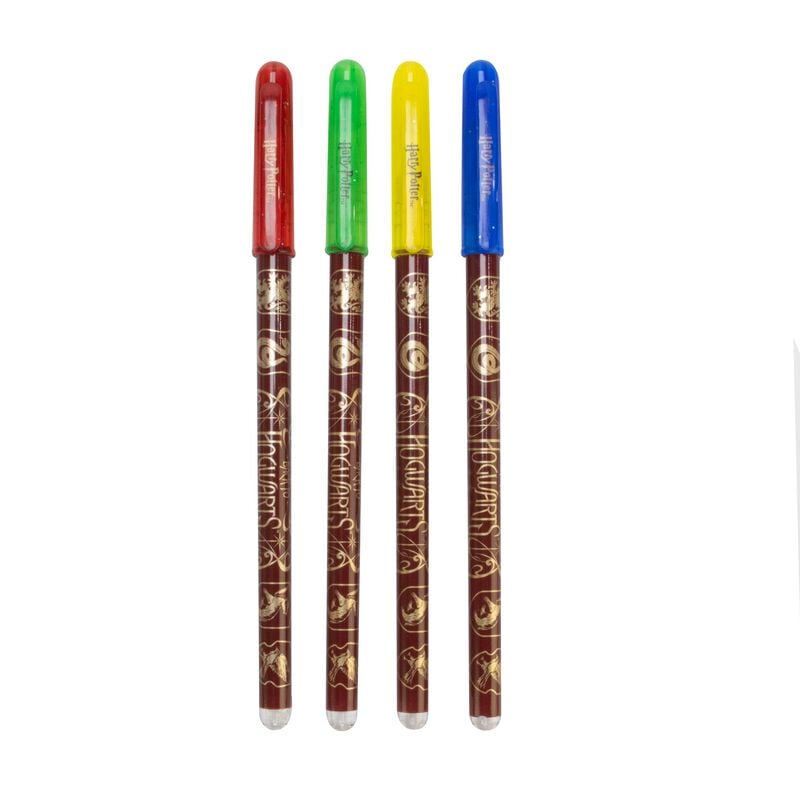 Stylo encre gel  de Harry Potter - Lieux Magiques (Lot de 4) - pour Indifférent - multicolore - Harry Potter