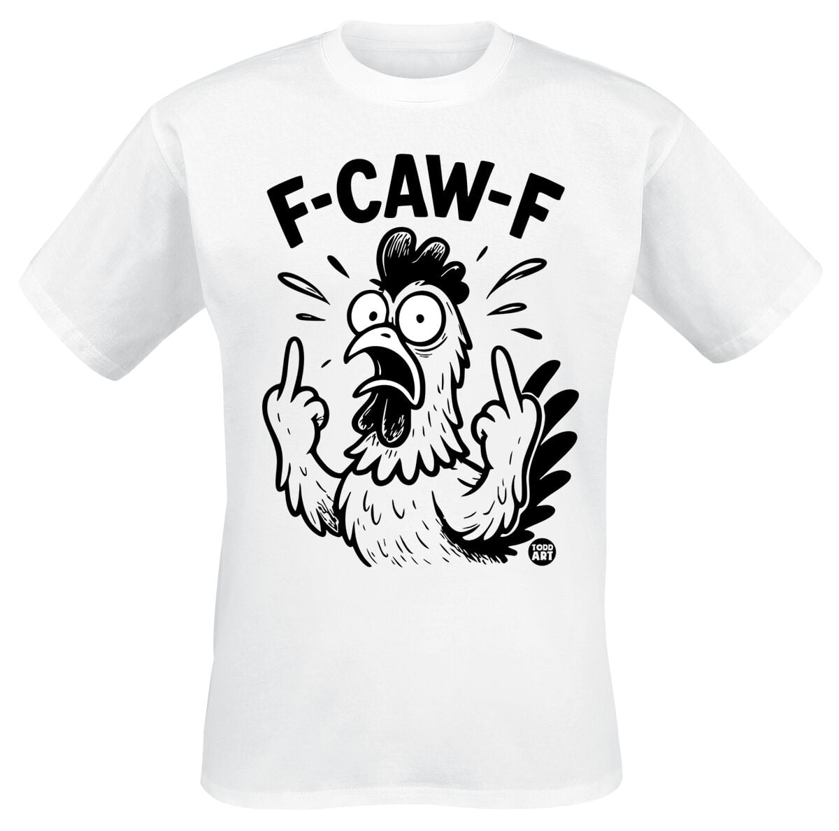 T-Shirt Manches courtes Fun de Todd Goldman - F-CAW-F Chicken - M à 3XL - pour Homme - blanc - Todd Goldman
