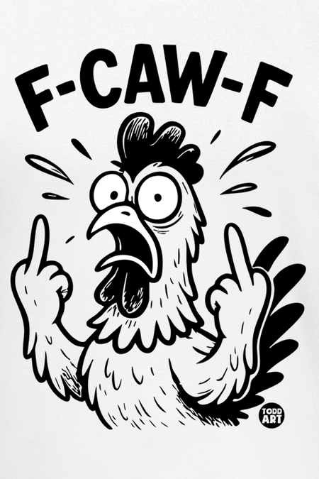 T-Shirt Manches courtes Fun de Todd Goldman - F-CAW-F Chicken - M à 3XL - pour Homme - blanc - Todd Goldman - View 2