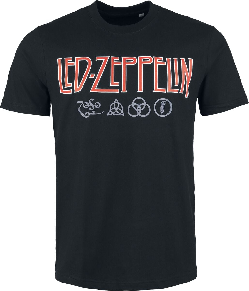 T-Shirt Manches courtes  de Led Zeppelin - Logo & Symbols - S à 5XL - pour Homme - noir - Led Zeppelin