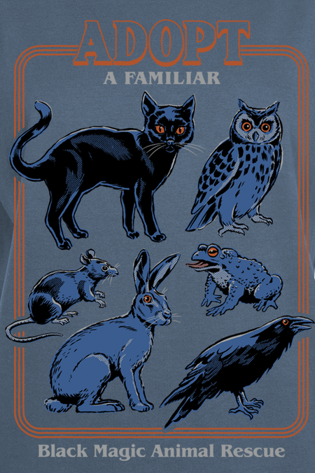 T-Shirt Manches courtes Fun de Steven Rhodes - Adopt A Familiar - S à XXL - pour Femme - bleu - Steven Rhodes - View 2