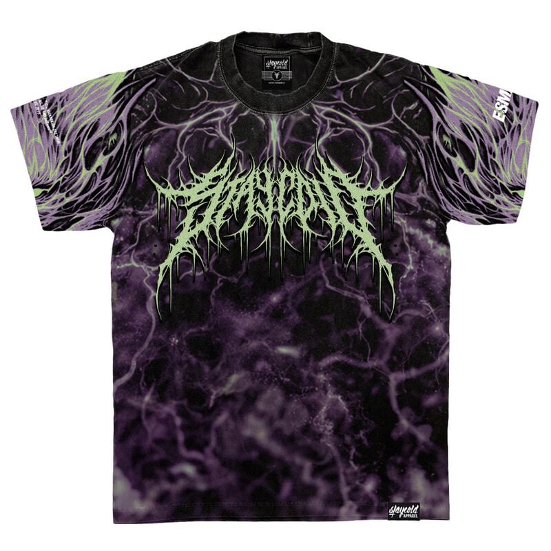 T-Shirt Manches courtes  de Stay Cold Apparel - Alphawolf (allover) - Heavy Oversized T-Shirt (250GSM) Glow In The Dark - XS à 3XL - pour Femme - multicolore - Stay Cold Apparel