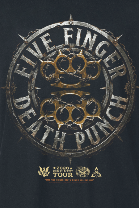 T-Shirt Manches courtes  de Five Finger Death Punch - Knuckles Mock Up 1 - S à 5XL - pour Homme - noir - Five Finger Death Punch - View 2