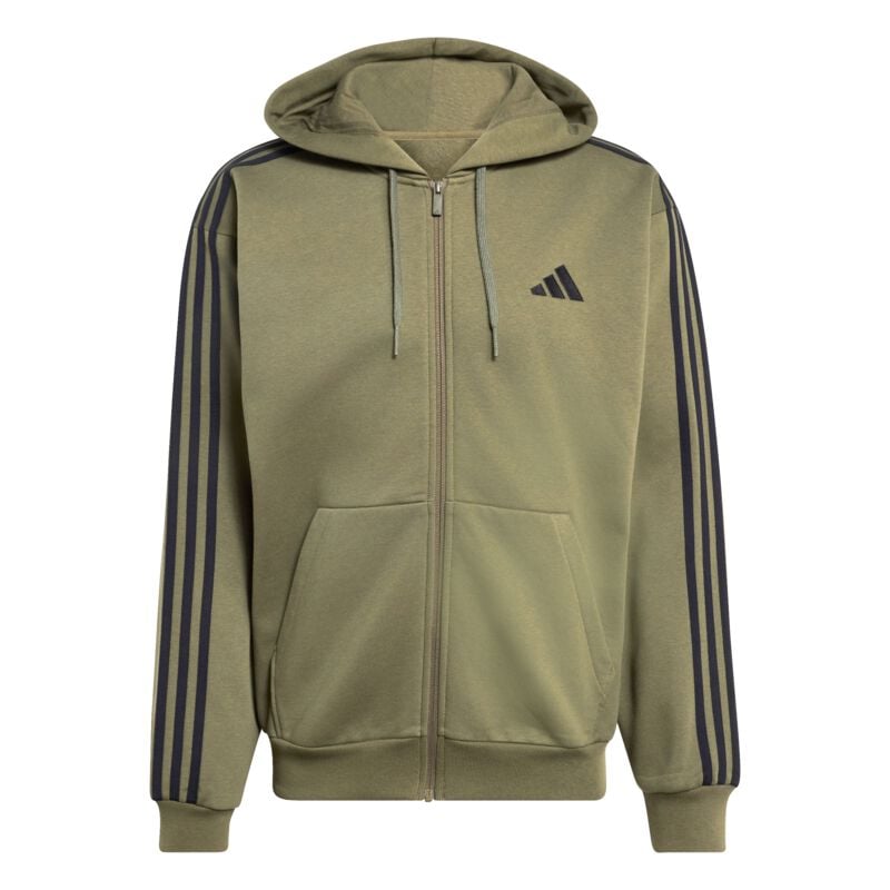 Sweat-shirt zippé à capuche  de Adidas - M 3S FL FZ HD - S à XXL - pour Homme - vert - Adidas