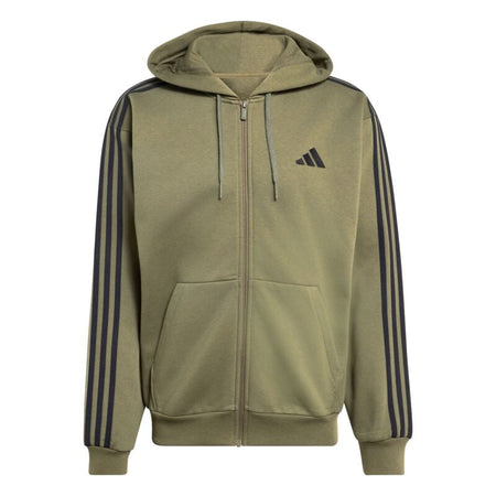 Sweat-shirt zippé à capuche  de Adidas - M 3S FL FZ HD - S à XXL - pour Homme - vert - Adidas