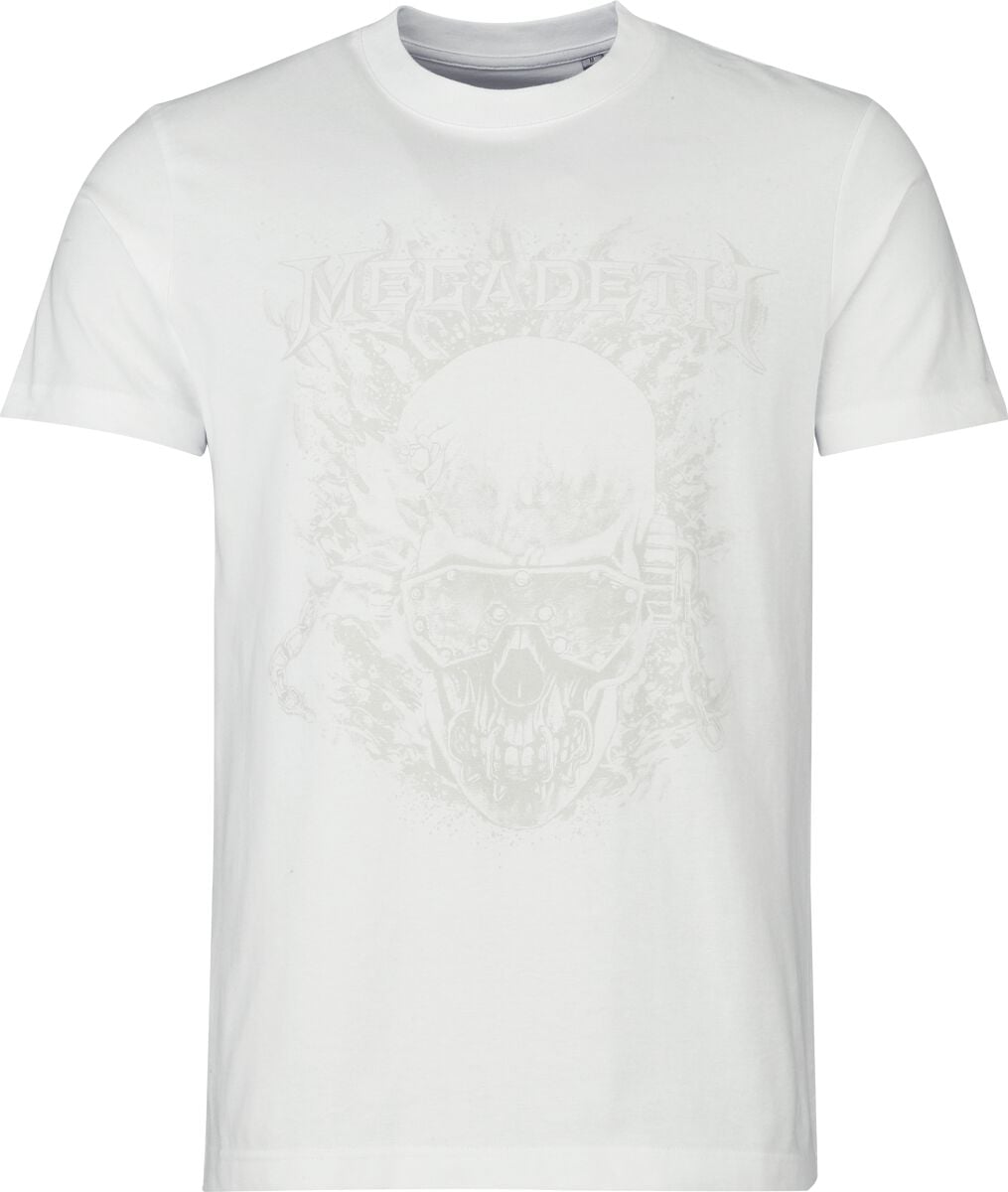 T-Shirt Manches courtes  de Megadeth - Vic & Flames - S à 5XL - pour Homme - blanc - Megadeth