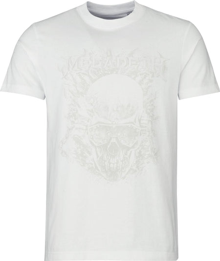 T-Shirt Manches courtes  de Megadeth - Vic & Flames - S à 5XL - pour Homme - blanc - Megadeth