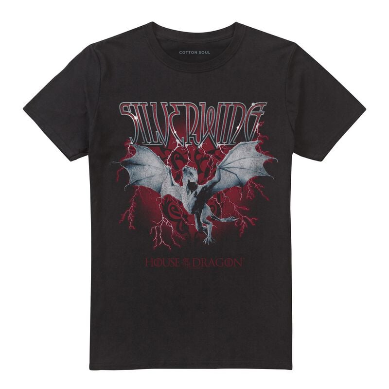 T-Shirt Manches courtes  de Game Of Thrones - House of the Dragon - Silverwing Metal - M à 5XL - pour Homme - noir - Game Of Thrones