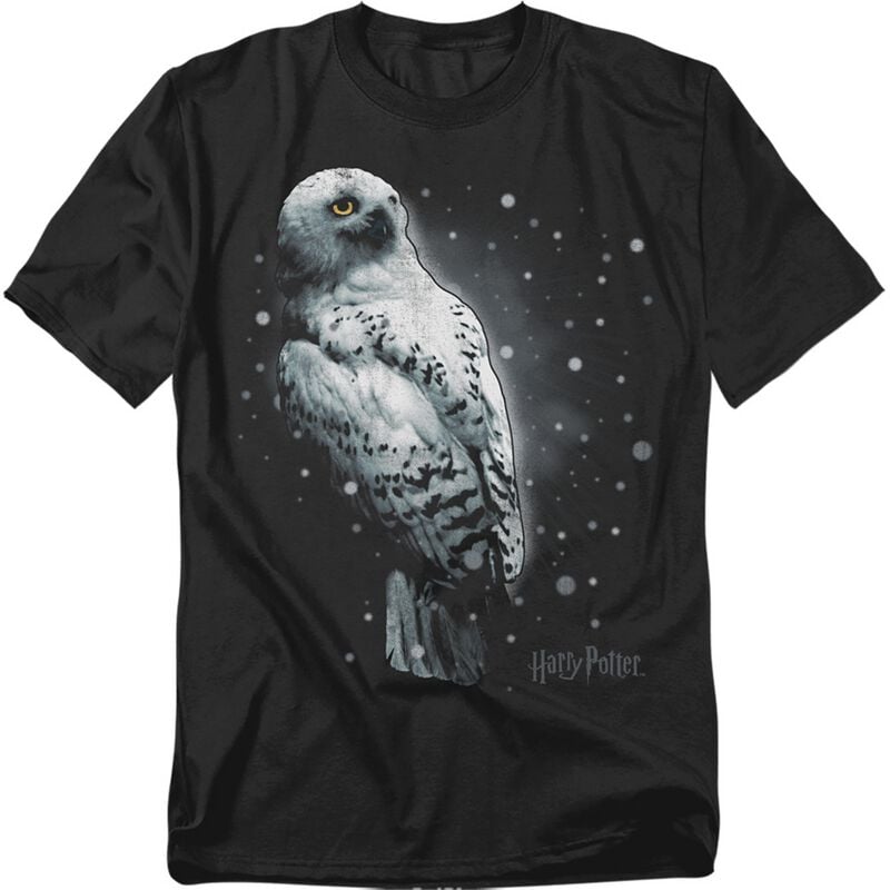 T-Shirt Manches courtes  de Harry Potter - Hedwige - M à 5XL - pour Homme - noir - Harry Potter