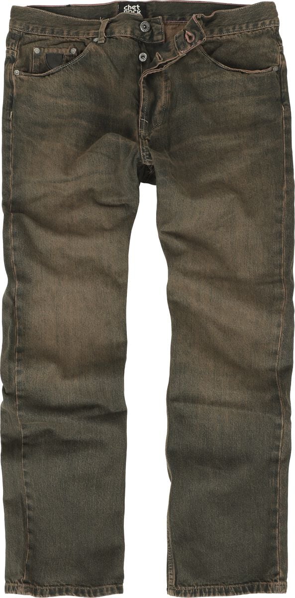 Jean Rockabilly de Chet Rock - Ringo Jeans Brown Vintage Tint - W30L32 à W38L34 - pour Homme - marron - Chet Rock