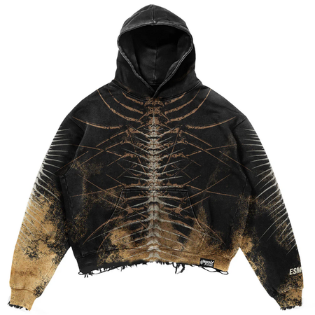 Sweat-shirt à capuche  de Stay Cold Apparel - Lineage Of Dusk (ocker) - Heavy Oversized Hoodie (400GSM) - S à M - pour Homme - noir/ocre - Stay Cold Apparel - View 2