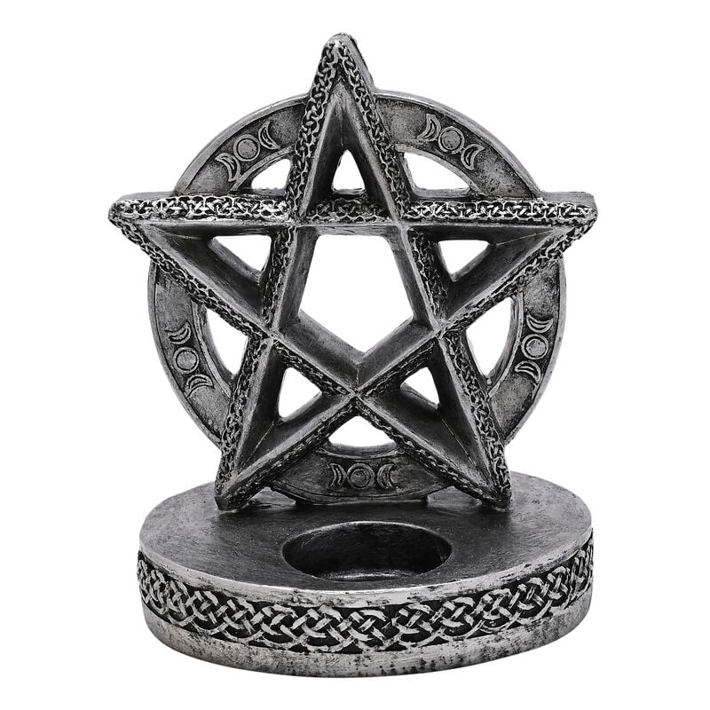 Bougeoire Gothic de Mystic Legends - Juliana - Pentacle - pour Indifférent - gris - Mystic Legends