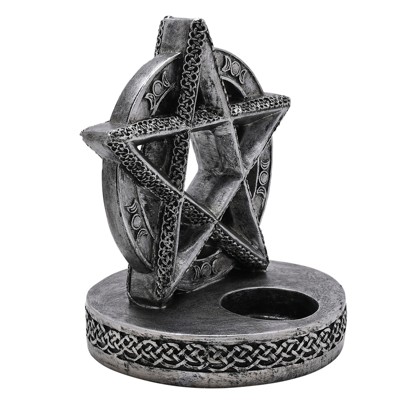 Bougeoire Gothic de Mystic Legends - Juliana - Pentacle - pour Indifférent - gris - Mystic Legends - View 2