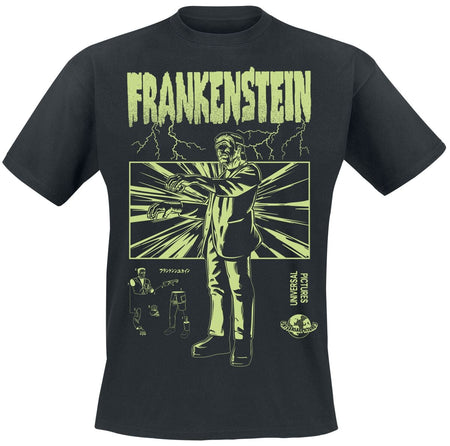 T-Shirt Manches courtes  de Monstres Universels - Frankenstein Retro - S à XXL - pour Homme - noir - Monstres Universels