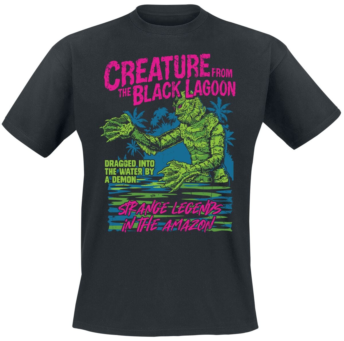 T-Shirt Manches courtes  de Monstres Universels - The Creature From The Black Lagoon - S à XXL - pour Homme - noir - Monstres Universels