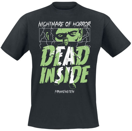 T-Shirt Manches courtes  de Monstres Universels - Frankenstein - Dead Inside - S à XXL - pour Homme - noir - Monstres Universels