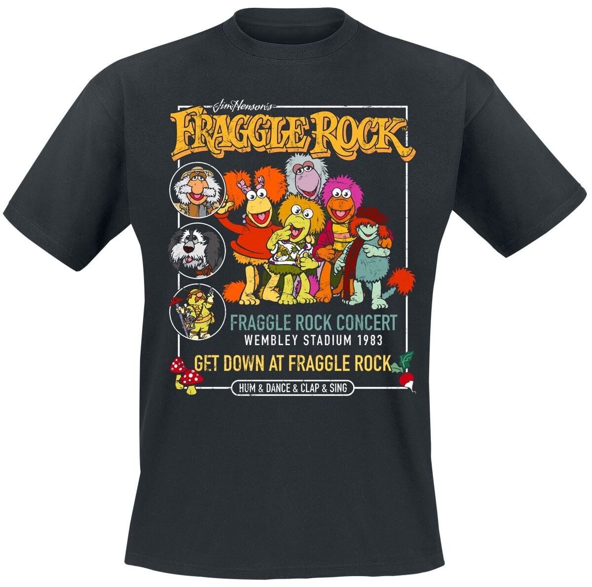 T-Shirt Manches courtes  de Fraggle Rock - Fraggle Rock Concert - S à XXL - pour Homme - noir - Fraggle Rock