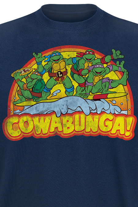 T-Shirt Manches courtes  de Les Tortues Ninja - Cowabunga - S à XXL - pour Homme - marine - Les Tortues Ninja - View 2