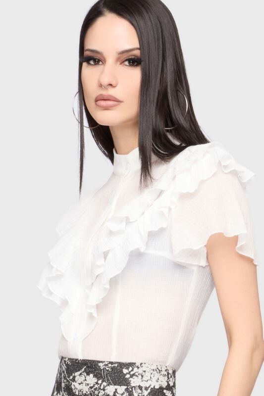 Chemisier Gothic de Killstar - Celestial Summer - Midnight Vale Ruffle Blouse - S à 4XL - pour Femme - blanc - Killstar