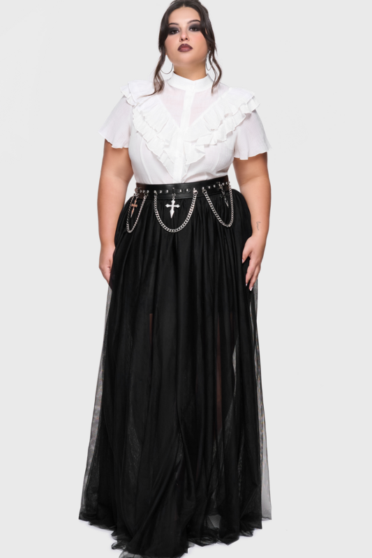 Chemisier Gothic de Killstar - Celestial Summer - Midnight Vale Ruffle Blouse - S à 4XL - pour Femme - blanc - Killstar - View 2