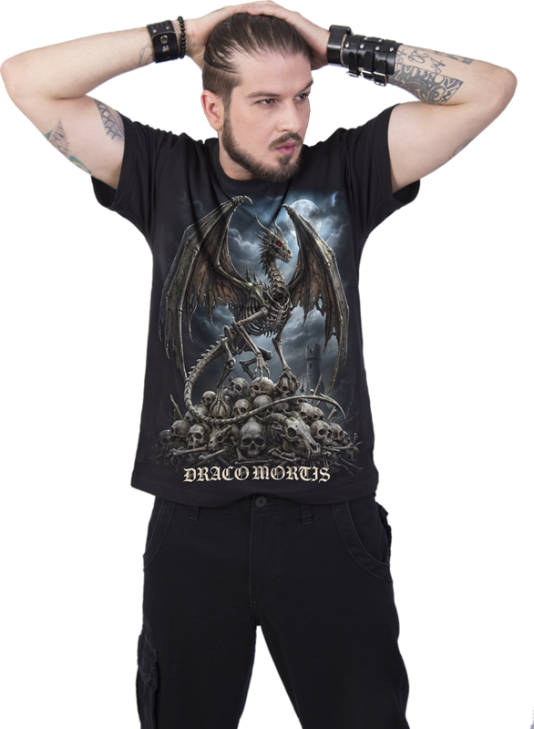 T-Shirt Manches courtes  de Spiral - Draco Mortis - S à 4XL - pour Homme - noir - Spiral - View 2