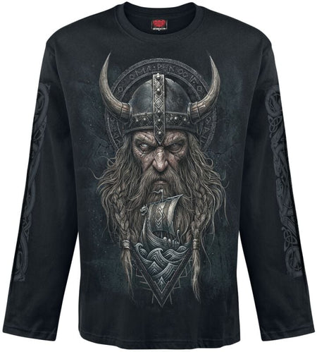 T-shirt manches longues  de Spiral - Viking Norsemen - M à XXL - pour Homme - noir - Spiral