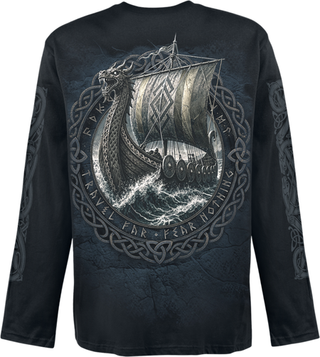 T-shirt manches longues  de Spiral - Viking Norsemen - M à XXL - pour Homme - noir - Spiral - View 2