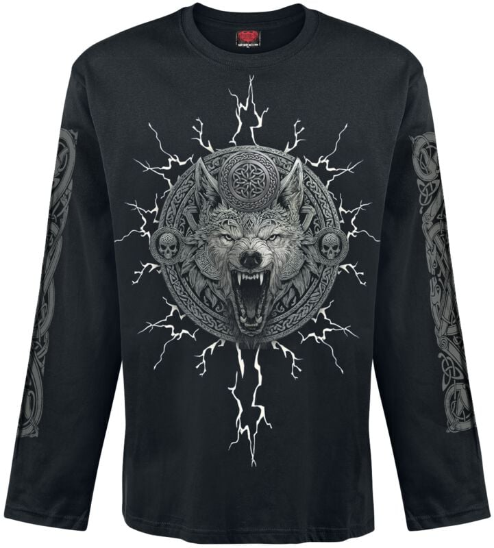 T-shirt manches longues  de Spiral - Valhalla - M à XXL - pour Homme - noir - Spiral