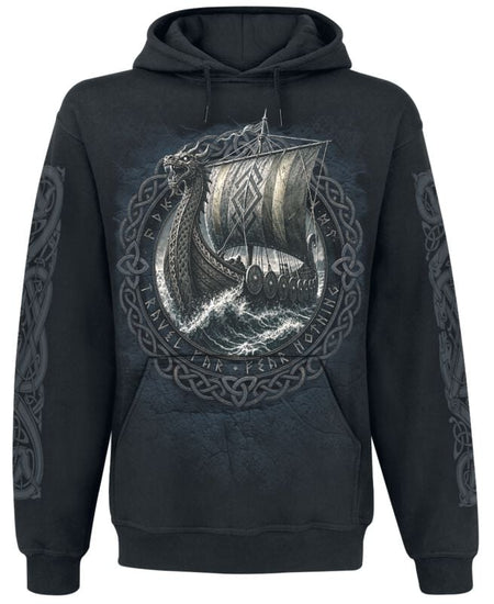 Sweat-shirt à capuche  de Spiral - Viking Norsemen - S à 4XL - pour Homme - noir - Spiral