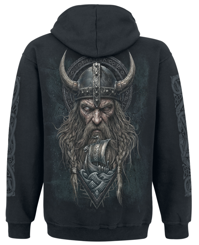 Sweat-shirt à capuche  de Spiral - Viking Norsemen - S à 4XL - pour Homme - noir - Spiral - View 2