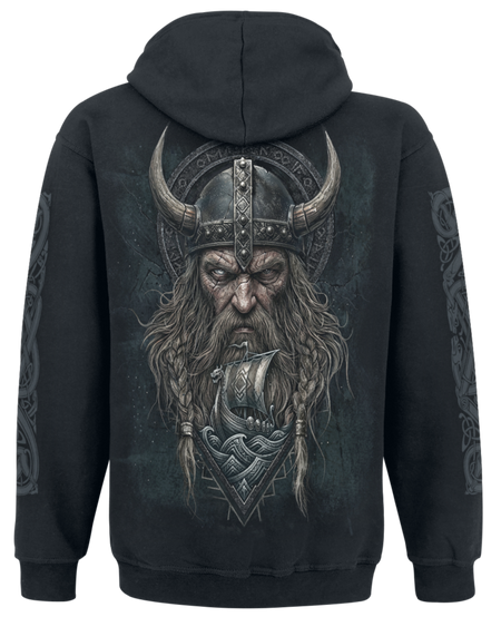 Sweat-shirt à capuche  de Spiral - Viking Norsemen - S à 4XL - pour Homme - noir - Spiral - View 2