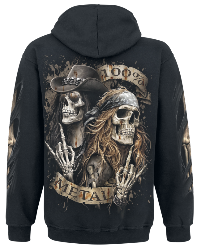 Sweat-shirt à capuche  de Spiral - Pure Metal - L à XXL - pour Homme - noir - Spiral - View 2