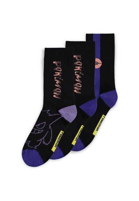 Chaussettes Gaming de Pokémon - Ghosts - EU39-42 à EU 43-46 - pour Unisexe - noir - Pokémon