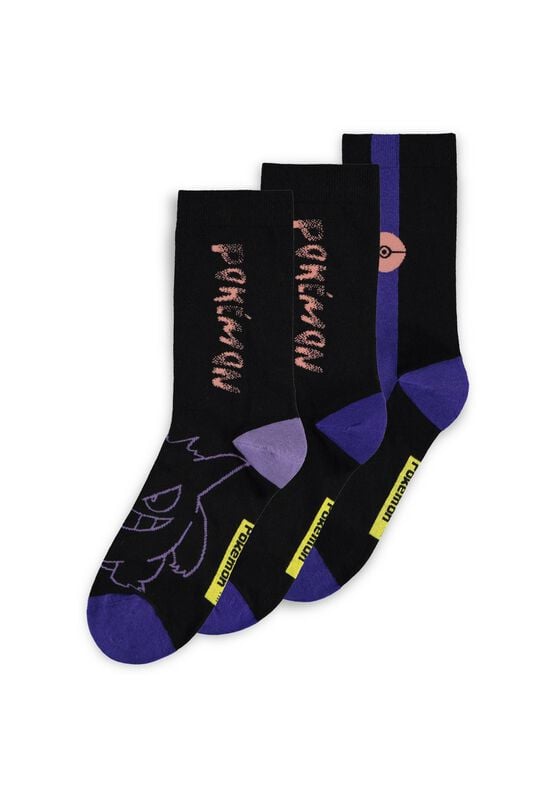 Chaussettes Gaming de Pokémon - Ghosts - EU39-42 à EU 43-46 - pour Unisexe - noir - Pokémon