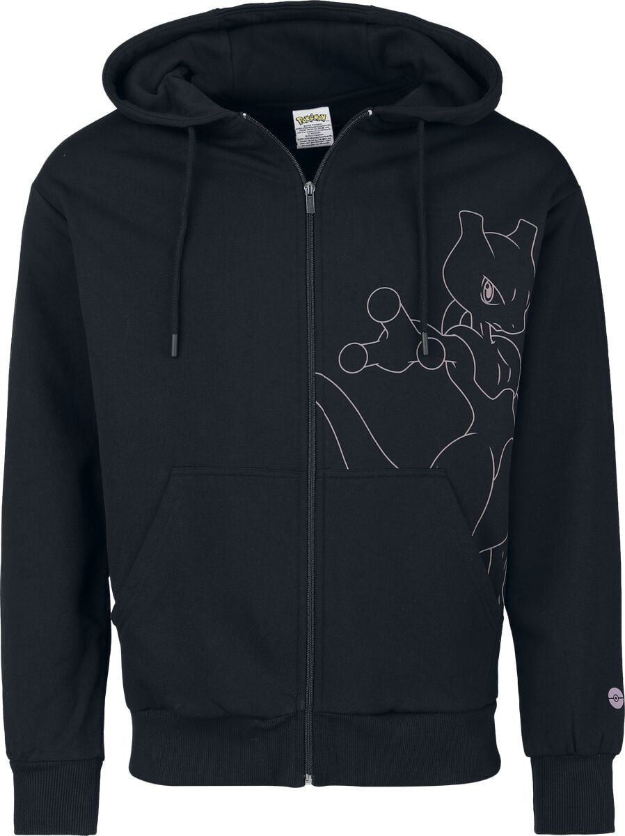 Sweat-shirt zippé à capuche Gaming de Pokémon - Mewtu Psycho - S à XXL - pour Homme - noir - Pokémon