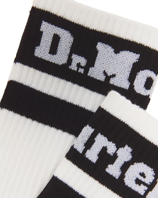 Chaussettes  de Dr. Martens - Athletic Logo Sock - white+black Organic Cotton Blend - S-M à M-L - pour Unisexe - blanc/noir - Dr. Martens - View 2
