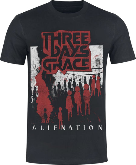 T-Shirt Manches courtes  de Three Days Grace - Alienation - S à 3XL - pour Homme - noir - Three Days Grace