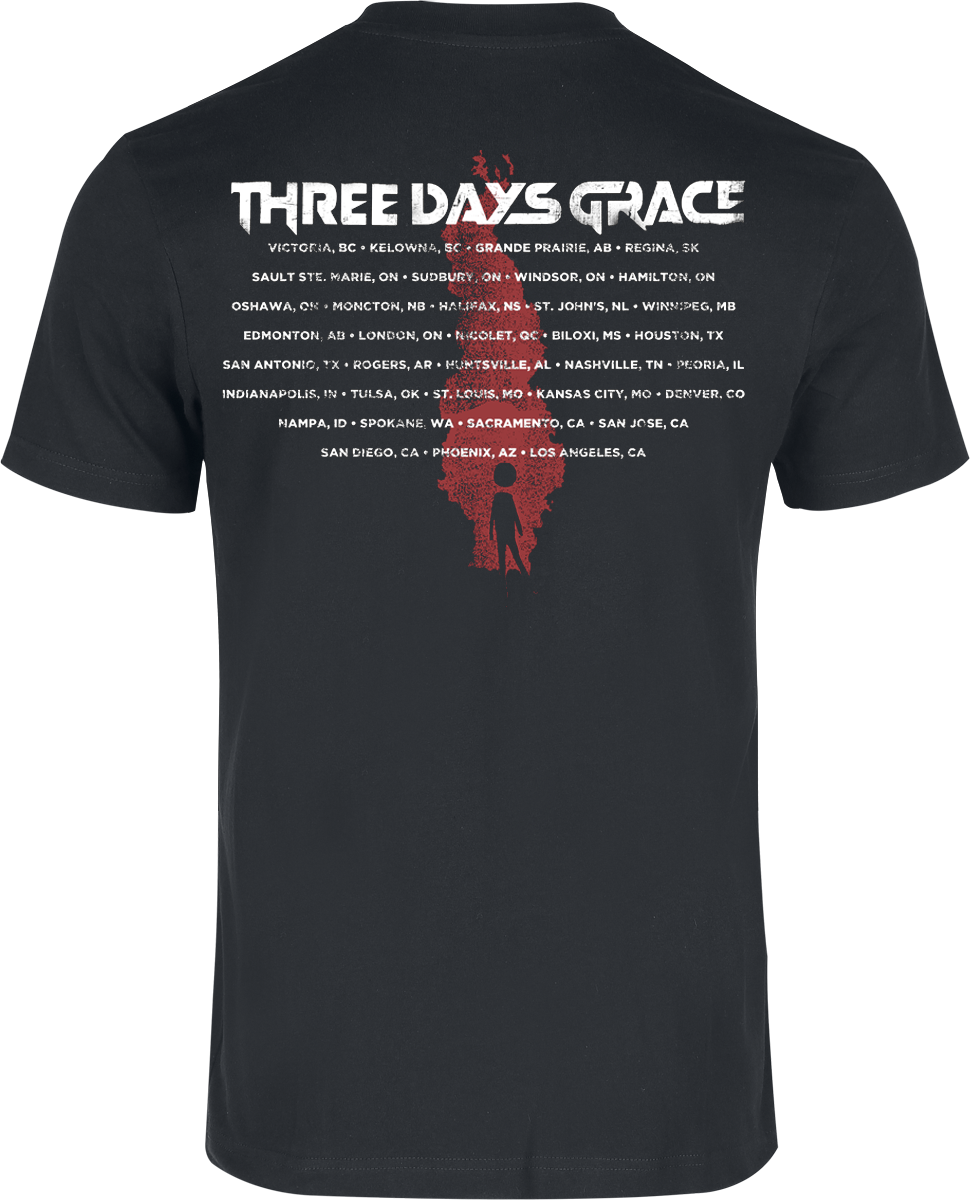 T-Shirt Manches courtes  de Three Days Grace - Alienation - S à 3XL - pour Homme - noir - Three Days Grace - View 2