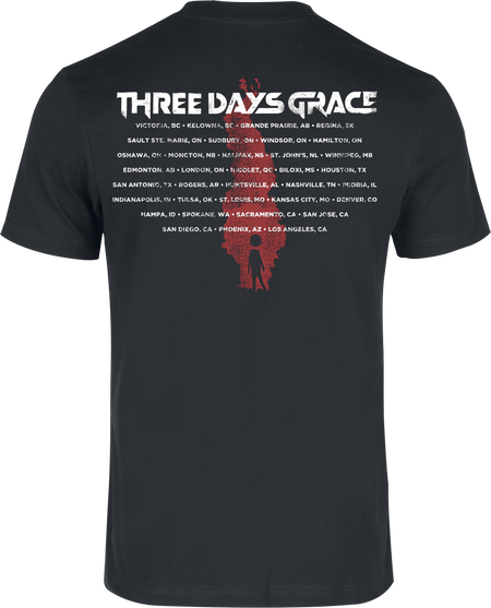 T-Shirt Manches courtes  de Three Days Grace - Alienation - S à 3XL - pour Homme - noir - Three Days Grace - View 2
