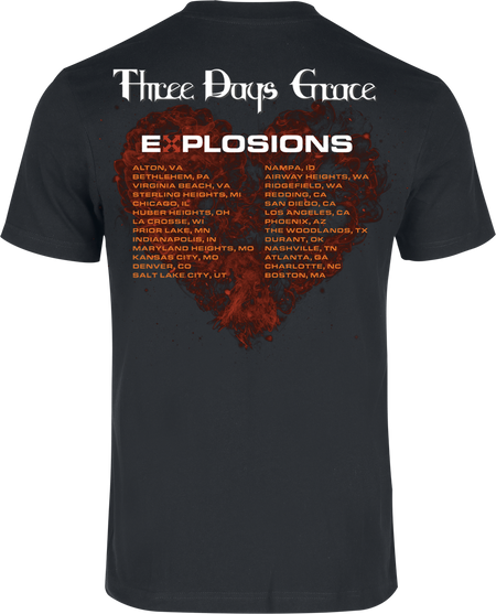 T-Shirt Manches courtes  de Three Days Grace - Grace Explotions - S à 3XL - pour Homme - noir - Three Days Grace - View 2