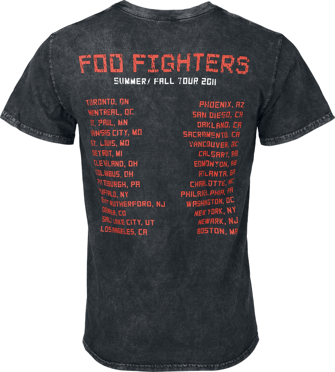 T-Shirt Manches courtes  de Foo Fighters - Tour 2011 - S à XXL - pour Homme - noir - Foo Fighters - View 2