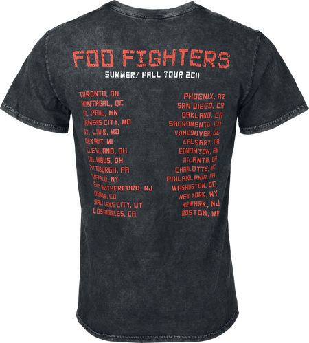 T-Shirt Manches courtes  de Foo Fighters - Tour 2011 - S à XXL - pour Homme - noir - Foo Fighters - View 2